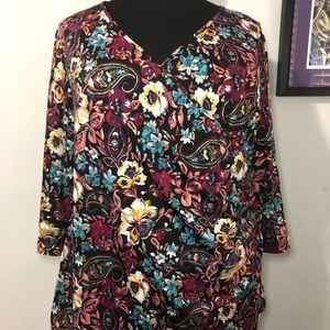 Tunic length cross front top